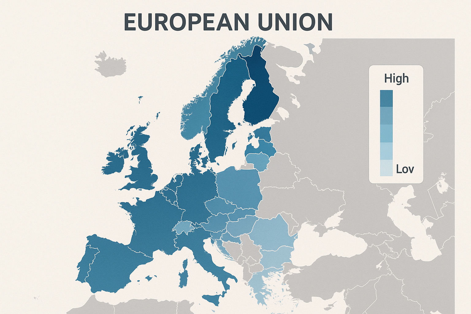 European map with data overlays